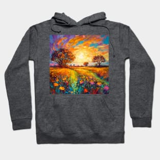 Tree and summer floral fields 1 Hoodie